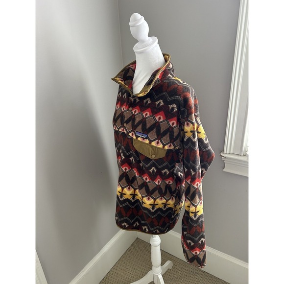 Patagonia Synchilla Snap-T Fleece Pullover Companions Big Logwood Brown S - Picture 4 of 5